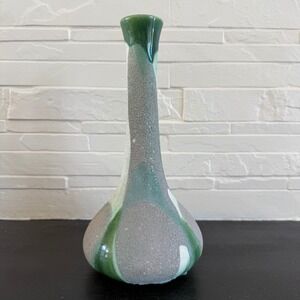 Vintage Haeger Pottery Green Drip Glaze Bud Vase USA Signed Mid Century Modern‎